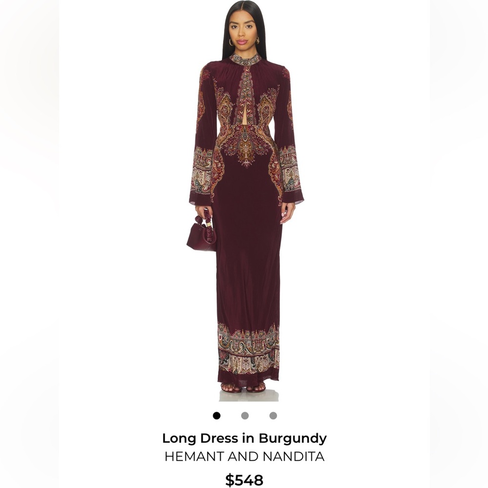 HEMANT AND NANDITA Revolve Long Dress Small NWT